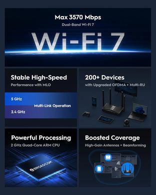 Маршрутизатор Cudy, BE3600 2.5G Wi-Fi 7 Router (WR3600H) [401632]
