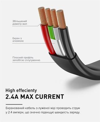 Кабель Luxe Cube Flat USB - micro USB (M/M), 1 м, чорний (2231252966013) [603807]