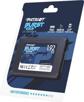 Накопичувач SSD 1.92TB Patriot Burst Elite 2.5" SATAIII TLC (PBE192TS25SSDR) [611664]