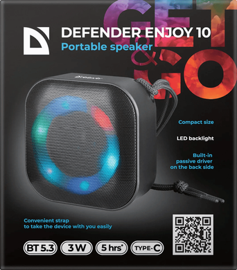 Портативна акустика Defender Enjoy 10 3Вт Black (65009) [203617]