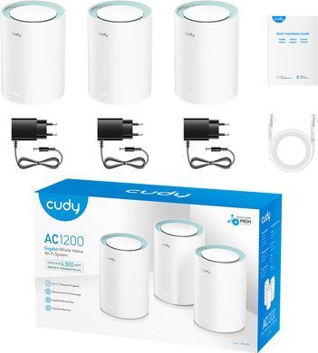 Система WiFi Cudy, AC1200 Wi-Fi Gigabit Mesh Solution (M1300(3-PACK)) [401494]