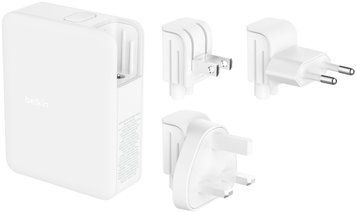 Зарядний пристрій мережевий Belkin 140Вт 3хUSB-С GAN PD PPS, USB-A, білий (WCH014BTWH) [108371]