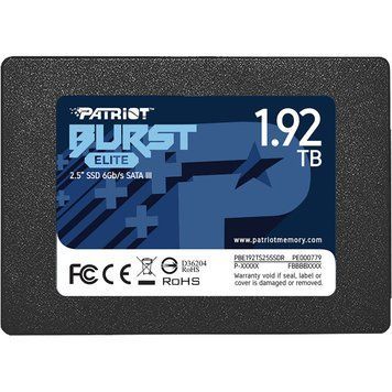 Накопичувач SSD 1.92TB Patriot Burst Elite 2.5" SATAIII TLC (PBE192TS25SSDR) [611664]