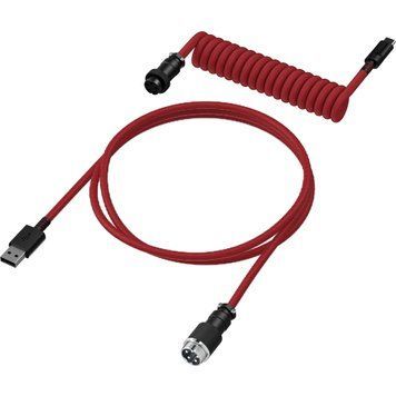 Кабель HyperX USB-A &ndash; USB-C, спіральний, 1.37 м Red/Black (6J677AA) [604029]