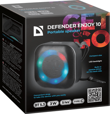 Портативна акустика Defender Enjoy 10 3Вт Black (65009) [203617]