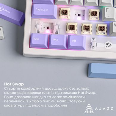 Клавіатура бездротова Ajazz AK980 V2 Maillard Switch White (AK980-V2-M-PWB) [619930]