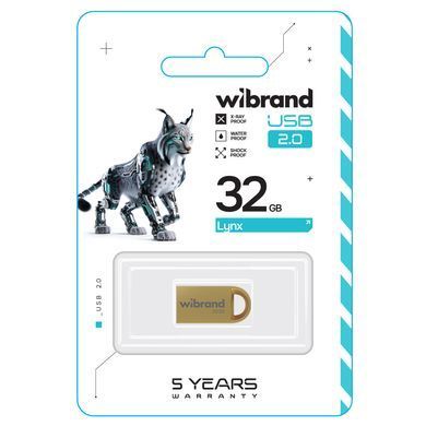 Флеш-накопичувач Wibrand USB 2.0 Lynx 32Gb Gold (WI2.0/LY32M2G) [802943]