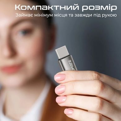 Адаптер Promate Lightning - USB Type C (F/M) Grey (link-ci) [604291]