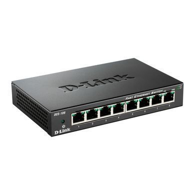 Комутатор D-Link 8xFE, Некерований, Метал (DES-108) [105138]
