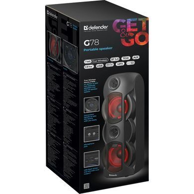 Акустична система 1.0 Defender G78 70Вт BT/TF/USB/MIC/Light (65178) [405286]