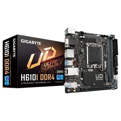 Материнська плата GIGABYTE H610I DDR4 s1700 H610 2xDDR4 M.2 HDMI D-Sub mITX (H610I_DDR4) [109201]