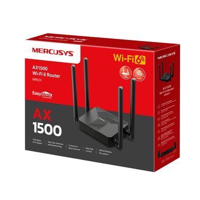 Маршрутизатор MERCUSYS AX1500, 2xGE LAN, 1xGE WAN, MESH (MR62X) [110078]