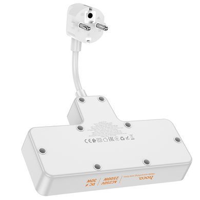 Мережевий подовжувач HOCO AC12A Reise 2-position expansion socket(PD30W/1C3A) Black (6942007607094) [805381]