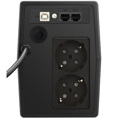 ДБЖ FSP FP650, 650VA/360W, Schuko*2, USB + RJ45, 230V/50Hz, Black (PPF3601402) [404877]