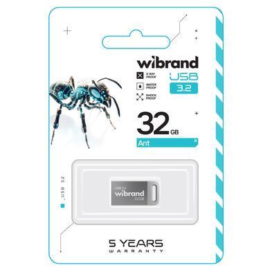 Флеш-накопичувач Wibrand USB 3.2 Gen1 Ant 32GB Silver (WI3.2/AN32M4S) [803090]