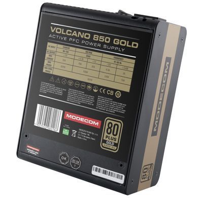 БЖ 850W Modecom VOLCANO 850 GOLD, 120mm, MODULAR, 80+ Gold, Retail Box (ZAS-MC92-SM-850-ATX-VOLCA) [402893]