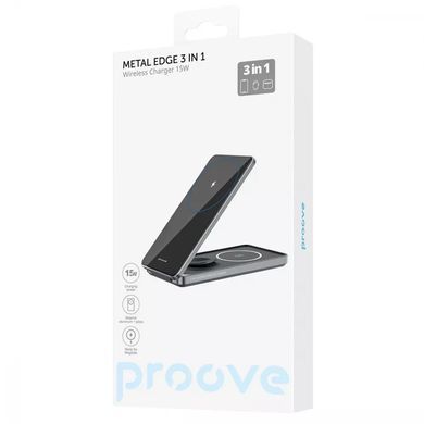 Бездротовий зарядний пристрій Proove Metal Edge 3in1 15W Gray (WSME15010003) [603334]