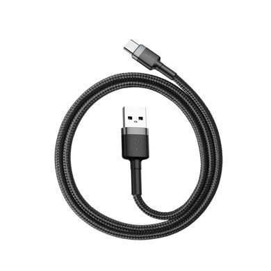 Кабель Baseus Cafule Cable USB For Type-C 3A 0.5m Gray+Black (CATKLF-AG 1) [805491]