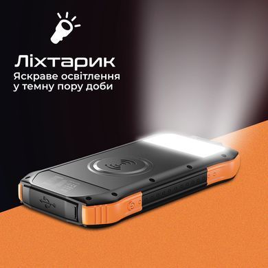 Універсальна мобільна батарея Promate SolarTank-10PDQi 10000mAh 20W Black (solartank-10pdqi.black) [603492]