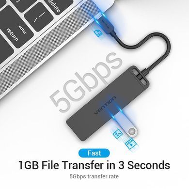 USB-хаб Vention 4 ports Black (TGKBB) [605131]