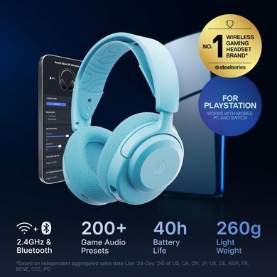 Ігрова гарнітура SteelSeries Arctis Nova 3P Wireless MultiPlatform Aqua (61688) [403547]