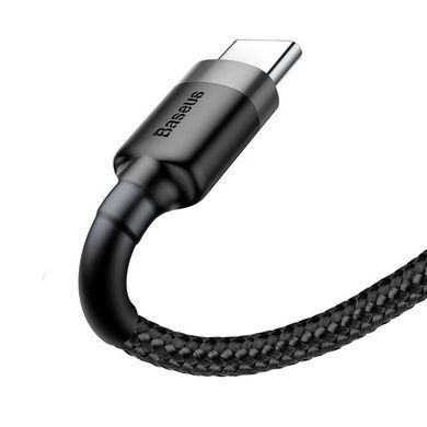 Кабель Baseus Cafule Cable USB For Type-C 3A 0.5m Gray+Black (CATKLF-AG 1) [805491]
