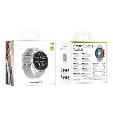 Смарт-годинник HOCO Y31 37mm, 250 mAh, Smart sports watch(call version) Silver (6942007654104) [806407]