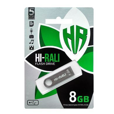 Флеш-накопичувач USB 8GB Hi-Rali Shuttle Series Black (HI-8GBSHBK) [607139]