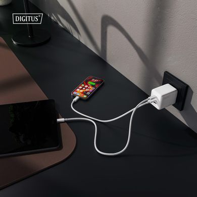 Зарядний пристрій DIGITUS GaN 2хUSB-C, 1хUSB-A, 100W (DA-10304) [113497]