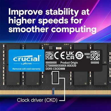Модуль пам'яті PRO 32GB DDR5-6400 CRUCIAL (CT32G64C52CS5) [504025]