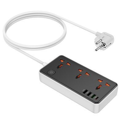 Мережевий подовжувач HOCO AC8A Storm 3-position socket(PD30W/1C3A) Black (6942007600095) [803605]