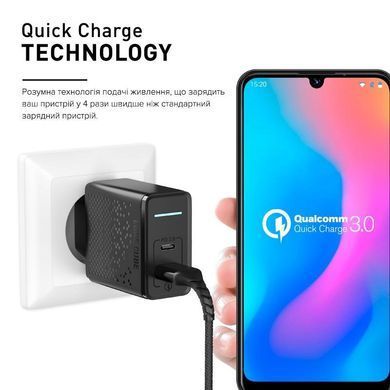 Зарядний пристрій Luxe Cube 2USB 36W QC3.0+PD Black (8889998899092) [603075]
