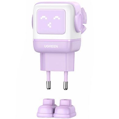 Зарядний пристрій 3xUSB 65W (2xUSB-C+USB-A) Gan Robot tech Fast Charger Фіолетовий CD361 Ugreen (35291) [402182]