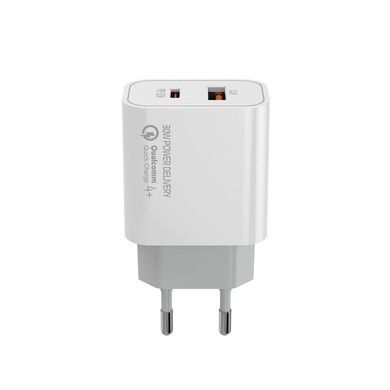 Мережевий зарядний пристрій ColorWay Power Delivery Port PPS (Type-C PD + USB QC3.0) (30W) White (CW-CHS037PD-WT) [611625]