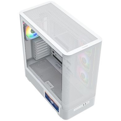 Корпус Modecom VOLCANO AQ400 ARGB MIDI SIDE LCD 6,2&rdquo;, 4x120mm fans WHITE без БЖ ATX (MC-A-AQ400-4FA-W) [405391]