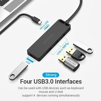 USB-хаб Vention 4 ports Black (TGKBB) [605131]