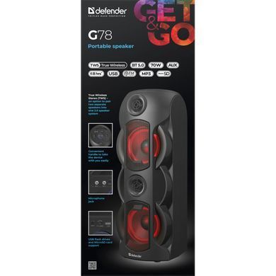 Акустична система 1.0 Defender G78 70Вт BT/TF/USB/MIC/Light (65178) [405286]