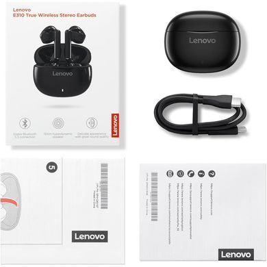Навушники LENOVO E310 TWS Earbuds black (GXD1Q65146) [302397]