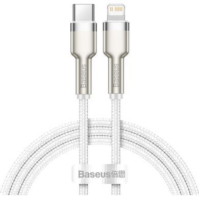 Кабель Baseus Cafule Metal USB-C - Lightning (M/M), 1 м White (6953156202078) [604224]