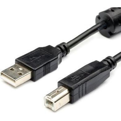 Кабель Atcom USB - USB Type-B V 2.0 (M/M), 1.5 м, ферит, чорний (5474) [610685]