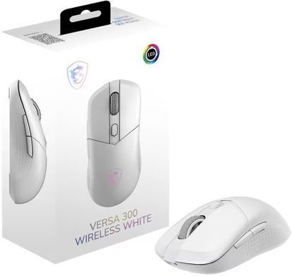 Миша MSI VERSA 300 W WHITE, WIRELESS, RGB, WL, білий (S12-4301440-CLA) [108023]