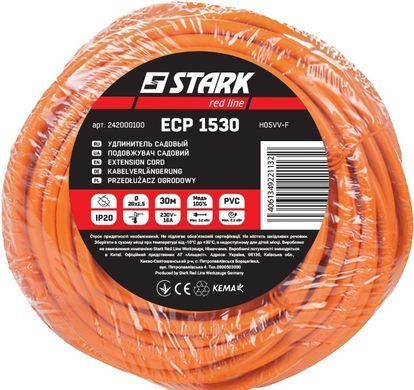 Подовжувач Stark ECP 1530 1 розетка, 30 м, помаранчевий (242000100) [618596]