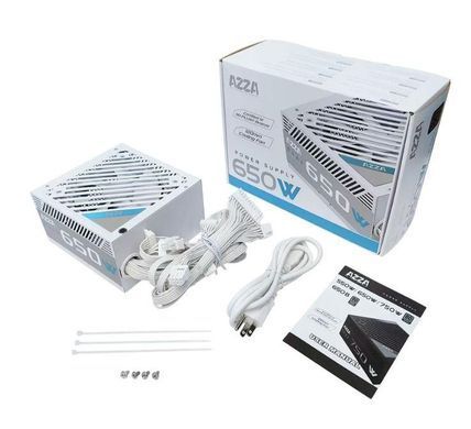 Блок живлення ATX 650W AZZA (PSAZ-650B-WHITE) [503765]