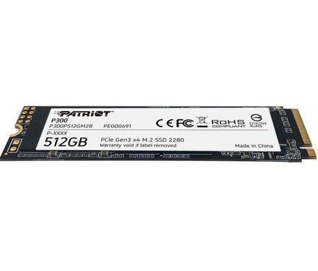Накопичувач SSD 512GB Patriot P300 M.2 2280 PCIe 3.0 x4 NVMe TLC (P300P512GM28) [608095]