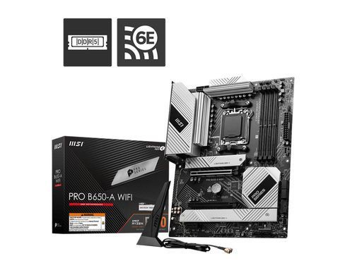 Материнcька плата MSI PRO B650-A WIFI sAM5 B650 4xDDR5 M.2 HDMI DP Wi-Fi BT ATX (911-7D75-013) [109263]