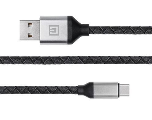 Кабель REAL-EL Premium Leather USB - USB Type-C (M/M), 1 м, Black (EL123500049) [604048]