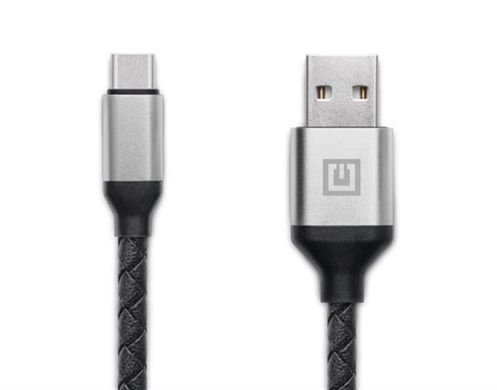 Кабель REAL-EL Premium Leather USB - USB Type-C (M/M), 1 м, Black (EL123500049) [604048]