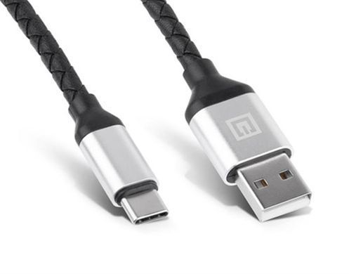 Кабель REAL-EL Premium Leather USB - USB Type-C (M/M), 1 м, Black (EL123500049) [604048]
