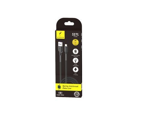 Кабель SkyDolphin S27L Spring Anti-Brake USB - Lightning (M/M), 1 м, Black (SDUSB-000609) [604239]