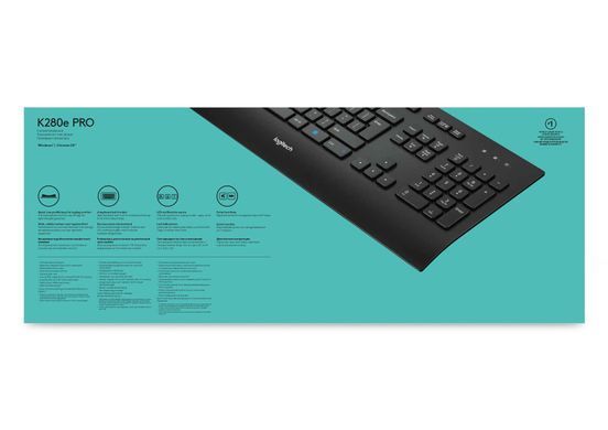 Клавіатура дротова LOGITECH K280e Corded Keyboard - BLACK - USB - US INT'L - B2B (920-005217) [501052]